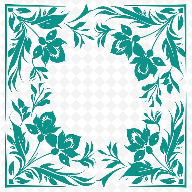 Um desenho floral verde e branco com um fundo verde