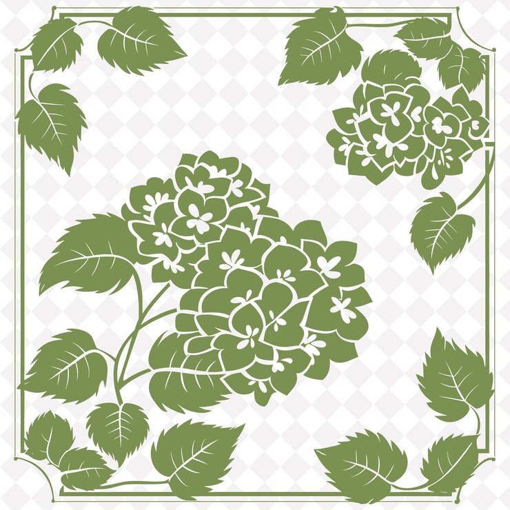 PSD um desenho floral verde e branco com uvas e folhas