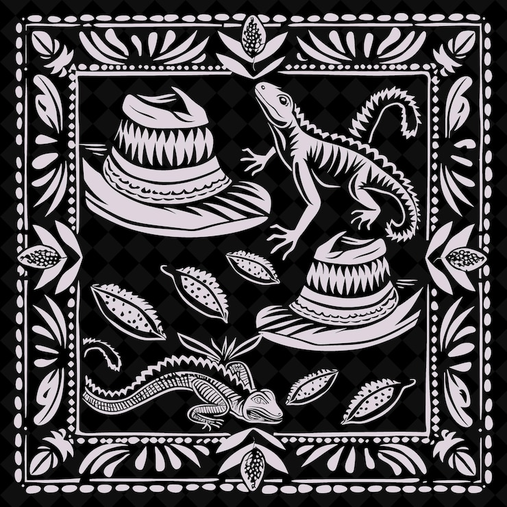 PSD um desenho preto e branco de um lagarto e uma cobra com uma cobra nele