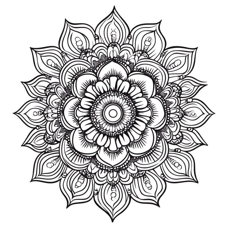 PSD um desenho preto e branco de uma flor com um desenho que diz a palavra citação sobre ele