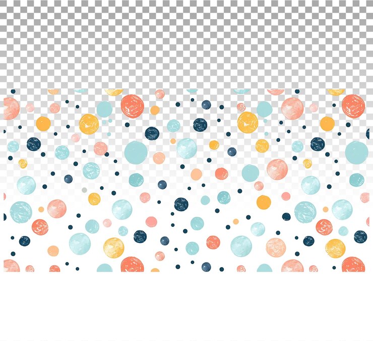 PSD um desenho sem costura de doodle de círculo colorido em fundo transparente