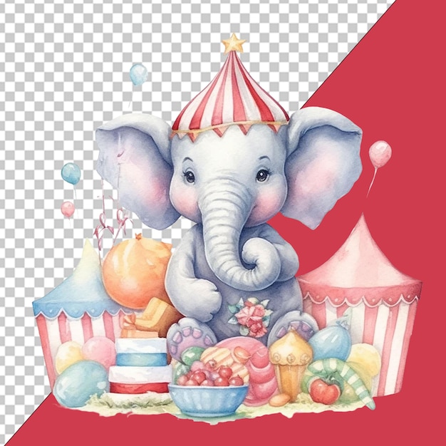 Um desfile de aniversário com elefantes
