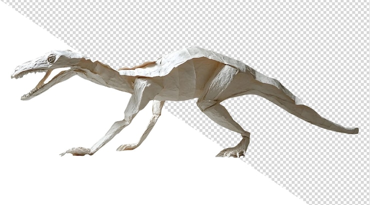 PSD um dinossauro com um corpo branco e a palavra dinossauro nele