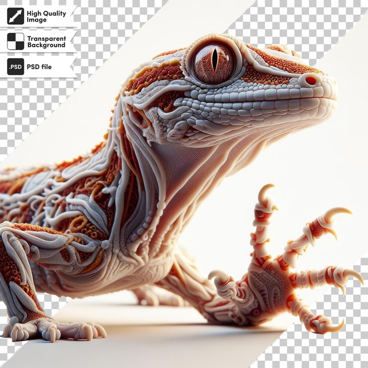 PSD um dinossauro com uma imagem de um lagarto nele