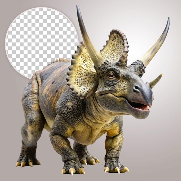 PSD um dinossauro extinto albertaceratops isolado em fundo transparente