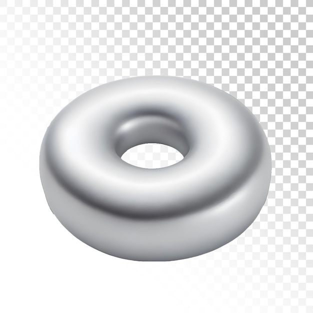 PSD um donut branco com um anel de prata