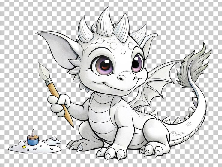 PSD um dragão com um céu ao fundo