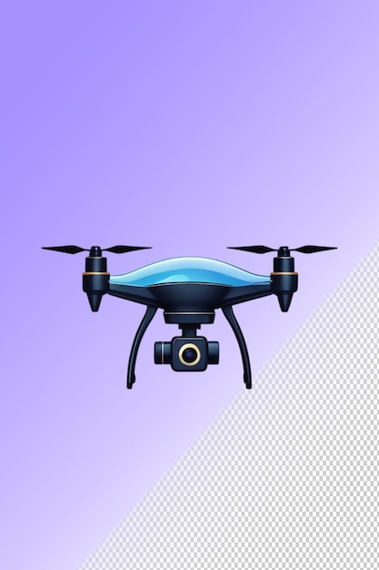 PSD um drone azul e preto com uma lente azul e preta