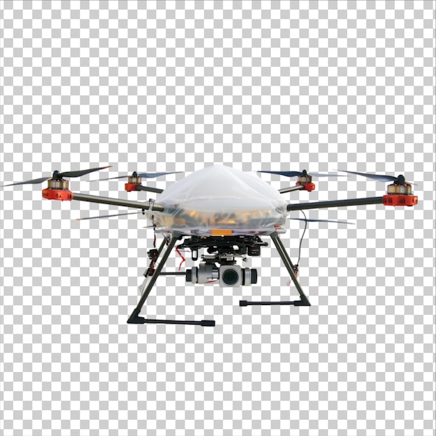 um drone branco com a palavra t na parte de baixo