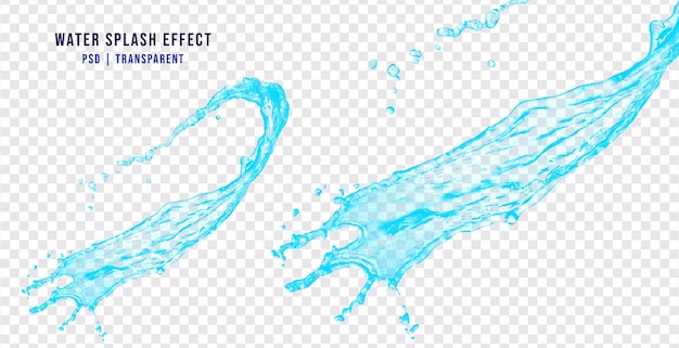 Um efeito de água respingo realista isolado em fundo transparente