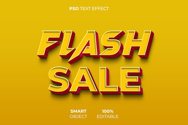 Um efeito de texto 3d de venda instantânea com um fundo amarelo