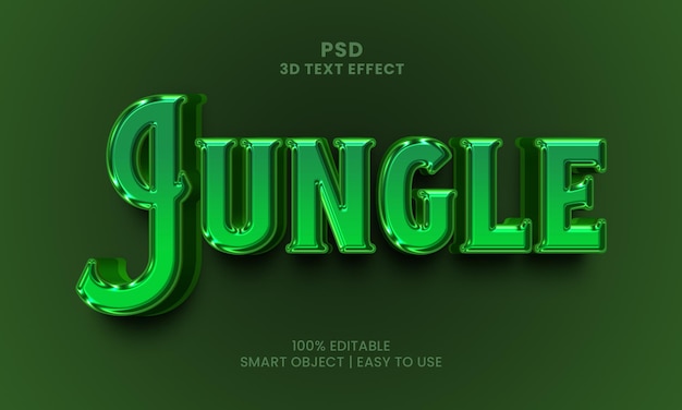 Um efeito de texto de selva verde com um fundo escuro.