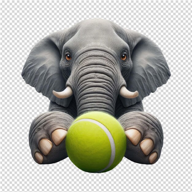 PSD um elefante com uma bola e um elefante brincando com uma bola