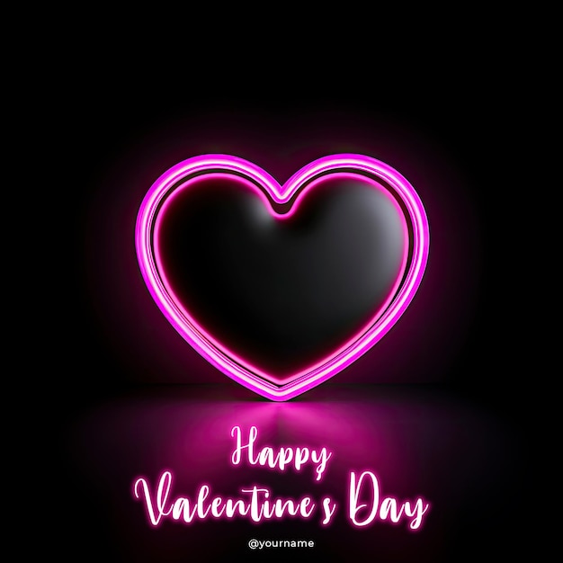Um emoji de coração 3d do instagram com um fundo preto com um símbolo de coração rosa