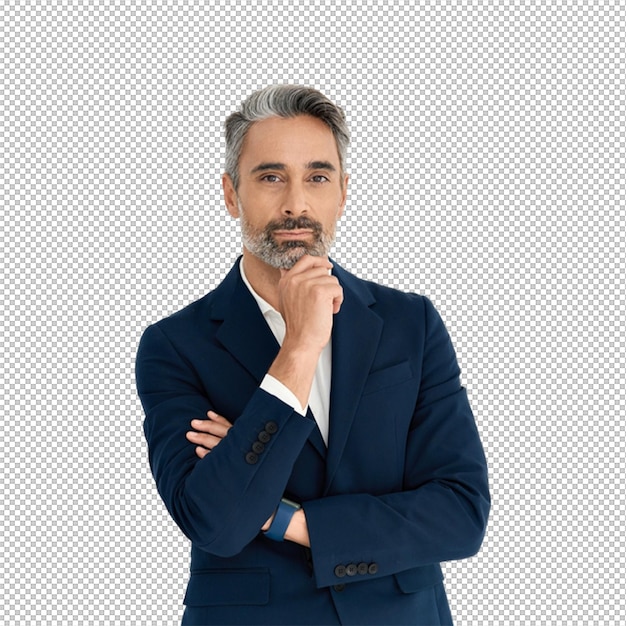 Um empresário atencioso de terno