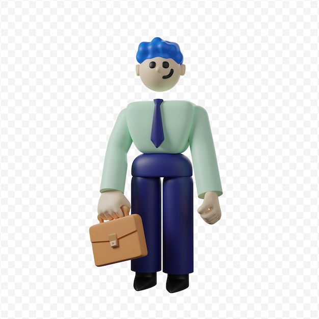 um empresário com uma sacola ilustração 3D