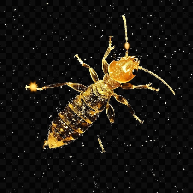 PSD um escorpião amarelo com uma estrela dourada nele