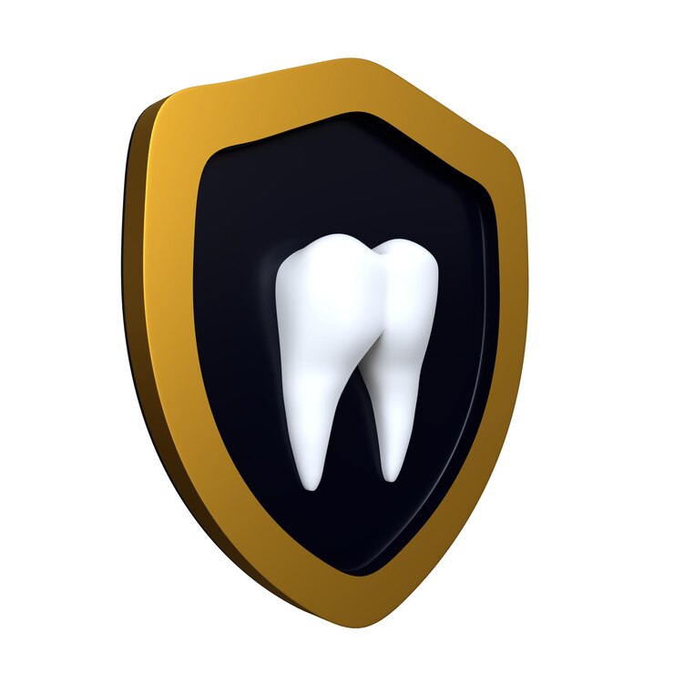 PSD um escudo de ouro com um dente no meio