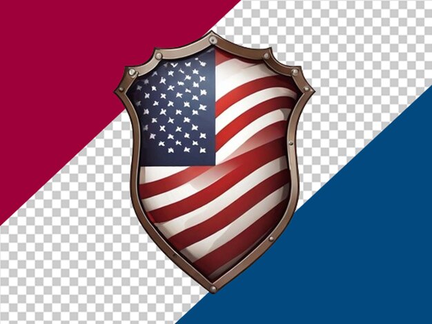 Um escudo desenhado com a bandeira americana