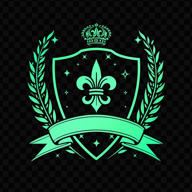 Um escudo verde com uma bandeira verde que diz crista nele