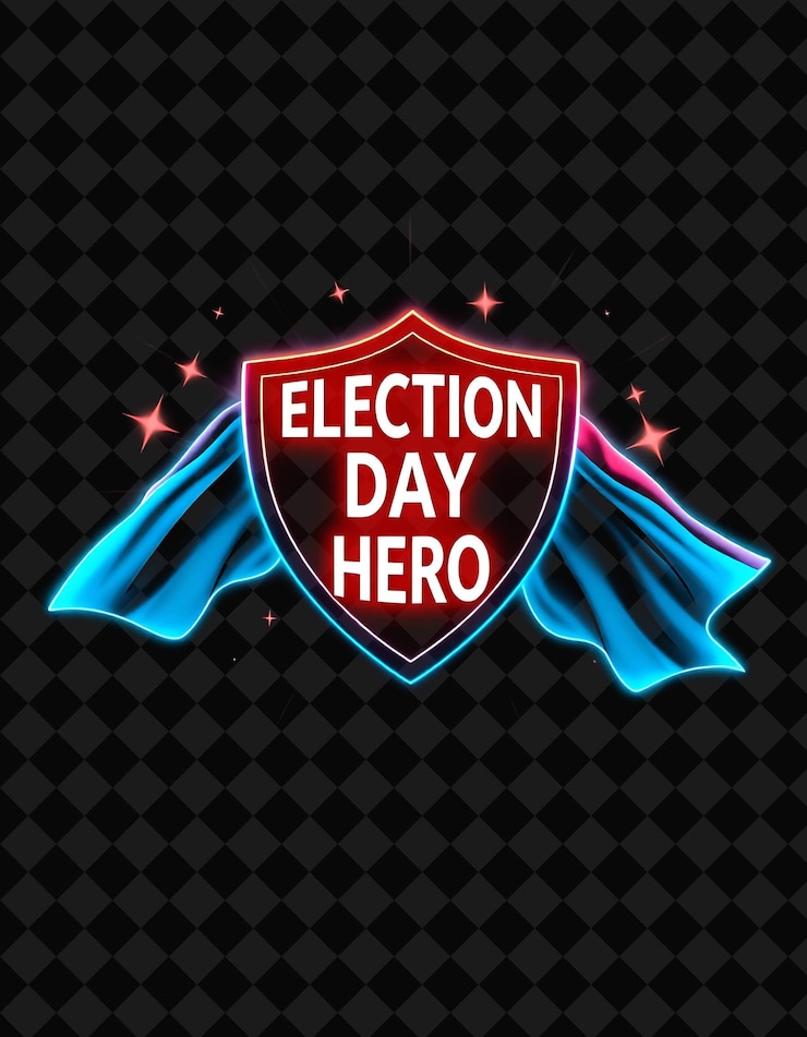 PSD um escudo vermelho com uma fita azul que diz votar nele