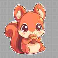 PSD um esquilo que tem um pedaço de comida na boca