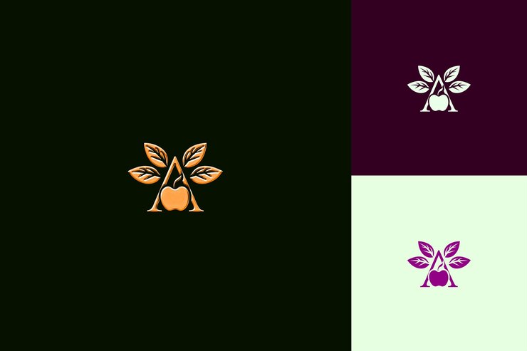 PSD um estilo de design de logotipo com uma letra em forma de nature abstract vector collections