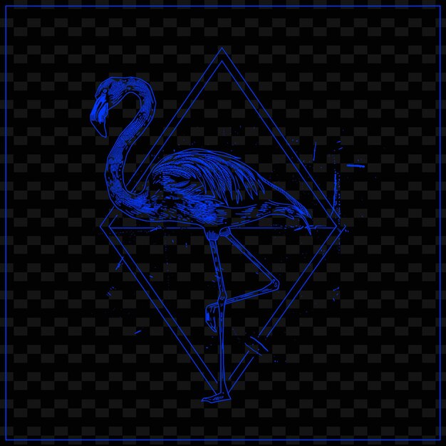 PSD um flamingo azul com fundo azul