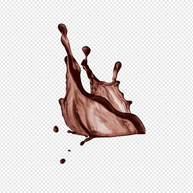 PSD um fluxo de chocolate derretido isolado em um fundo transparente