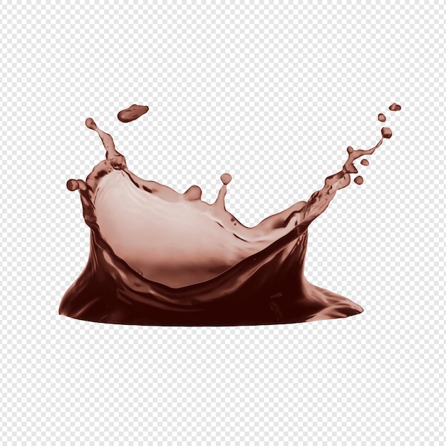 PSD um fluxo de chocolate derretido isolado em um fundo transparente