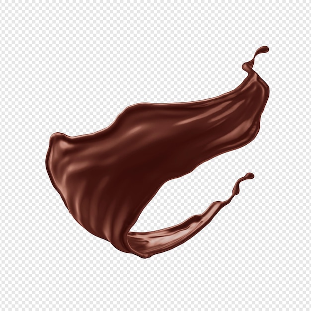 PSD um fluxo de chocolate derretido isolado em um fundo transparente