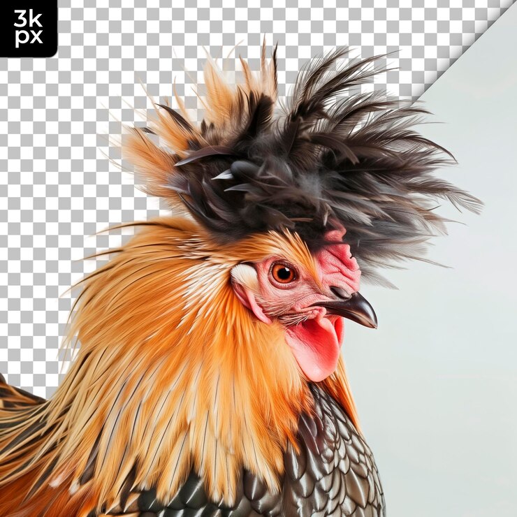 PSD um frango com um fundo preto e branco com um fondo preto e branco