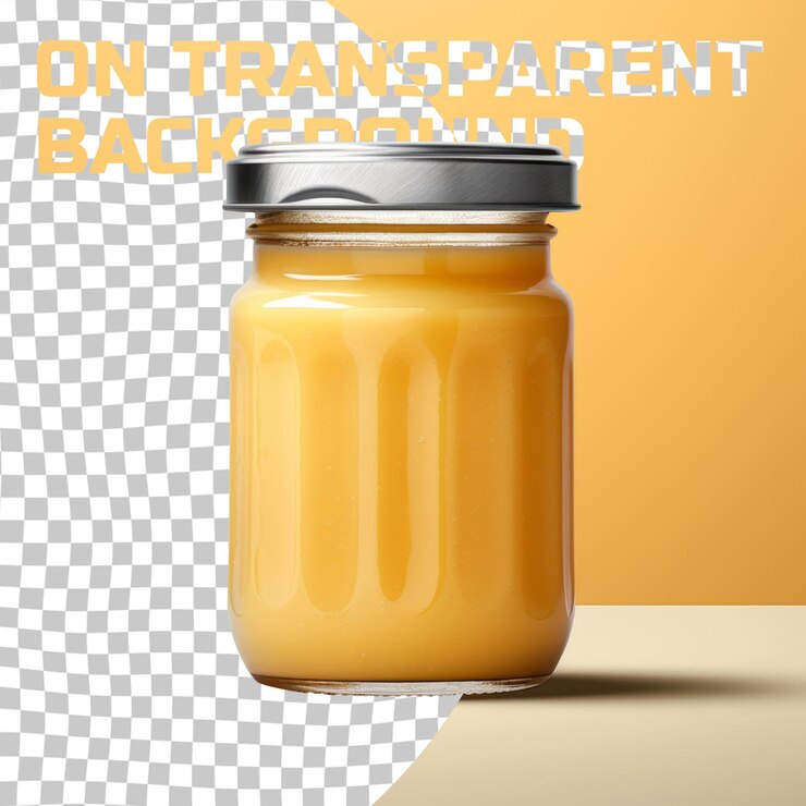 PSD um frasco de líquido laranja com as palavras 0 nele