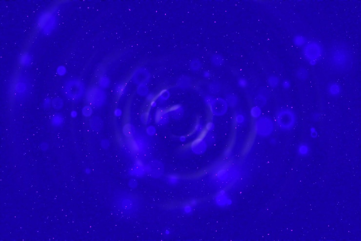 PSD um fundo azul com um círculo de estrelas e a palavra "on it"