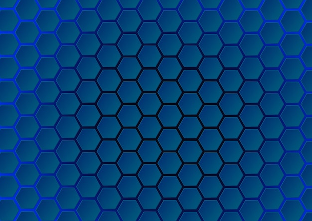 um fundo azul com um padrão de hexágonos