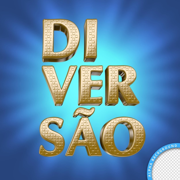 PSD um fundo azul com um texto dourado que diz 