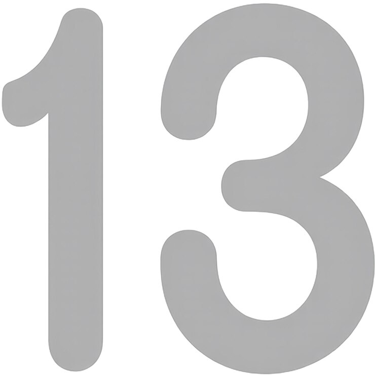PSD um fundo cinza e branco com o número 13