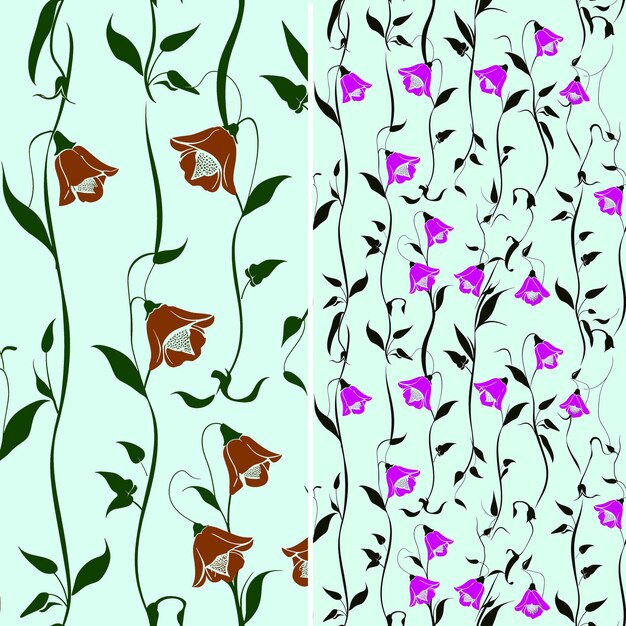 PSD um fundo colorido com flores e folhas