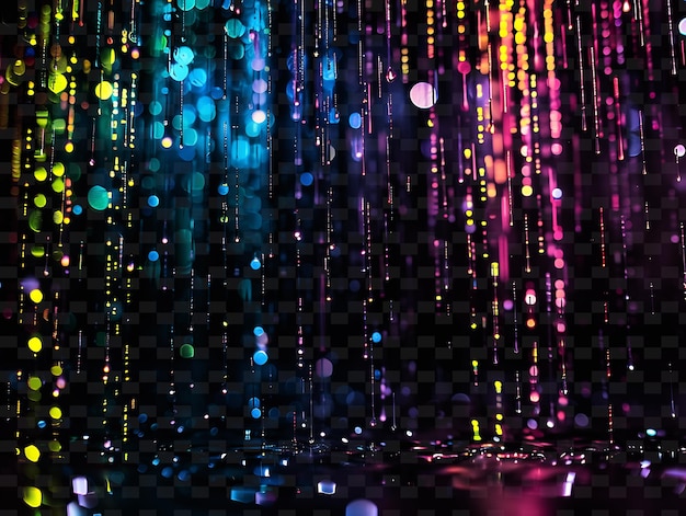 Um fundo colorido com luzes e uma gota de água