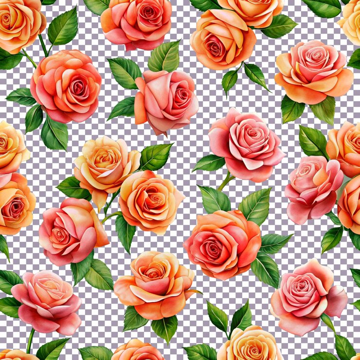 PSD um fundo colorido com um monte de rosas