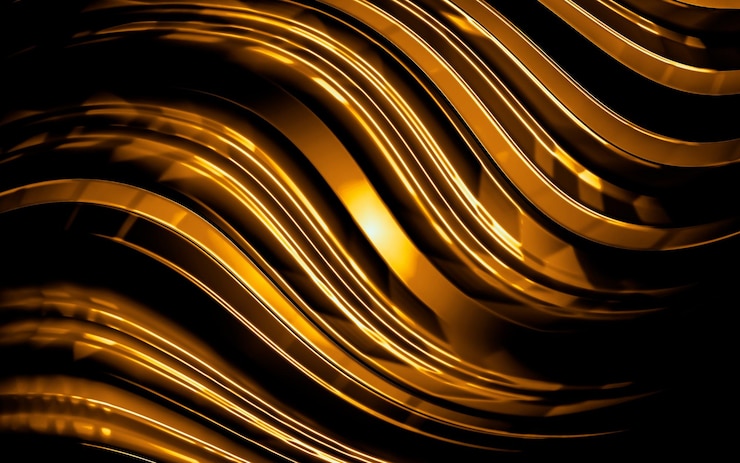 PSD um fundo dourado com um padrão de linhas onduladas