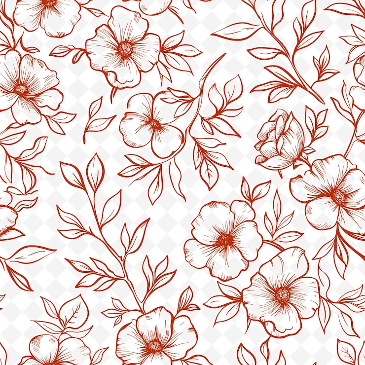 PSD um fundo floral com diferentes flores e folhas