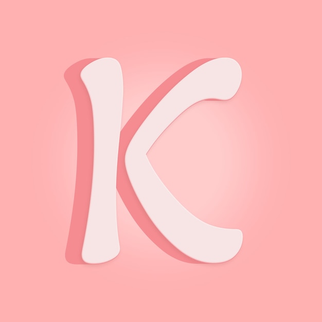 um fundo rosa com a letra 3D K