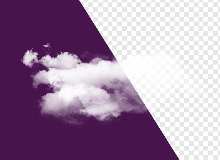 PSD um fundo roxo e preto com uma imagem preta e branca de uma nuvem