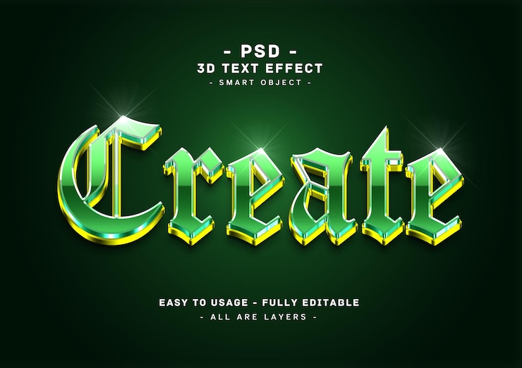 PSD um fundo verde com o texto criado nele