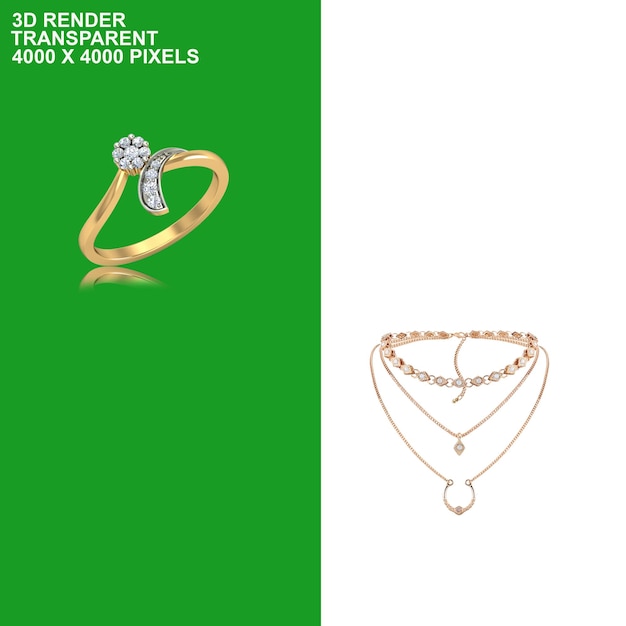 um fundo verde com um desenho de um anel e um anel de diamante