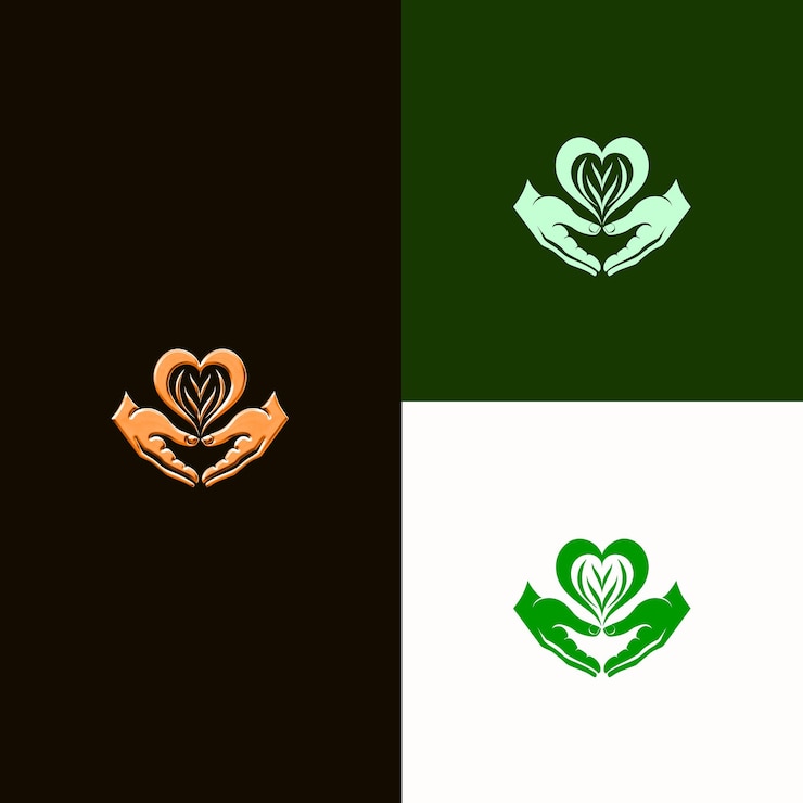PSD um fundo verde e branco com um desenho em forma de coração