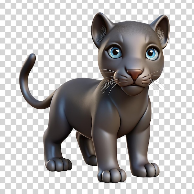 PSD um gatinho de pantera 3d em fundo transparente