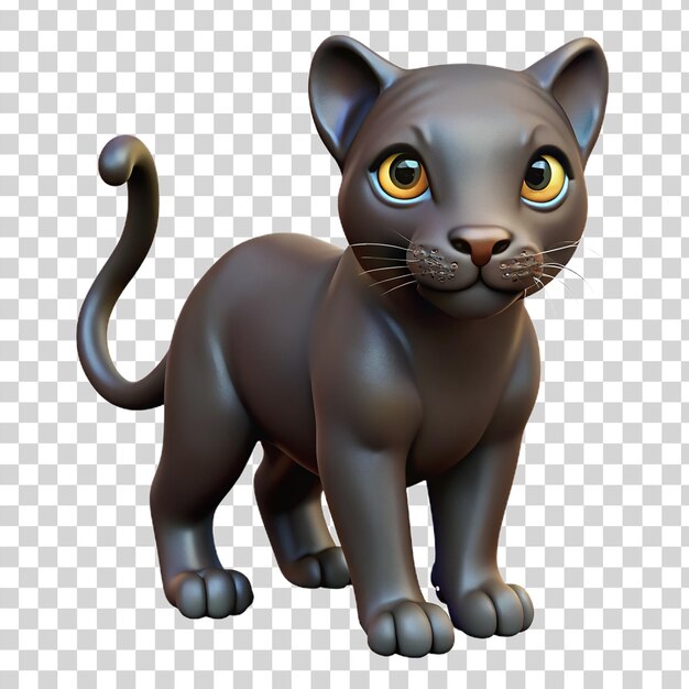 PSD um gatinho de pantera 3d em fundo transparente