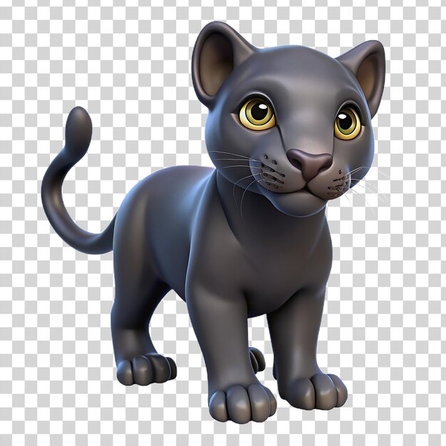 PSD um gatinho de pantera 3d em fundo transparente